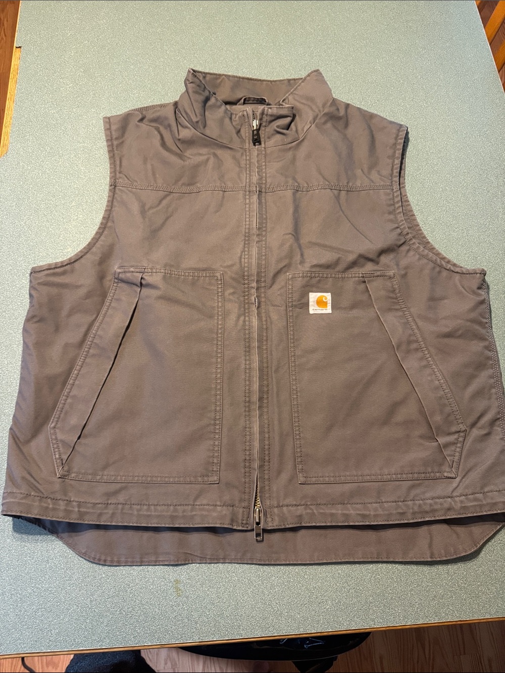 Carhartt Gray Men's Rugged Work Vest with Zip Front